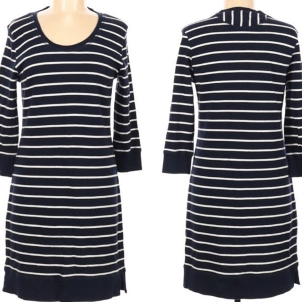 C&C California Navy and White Striped Dress